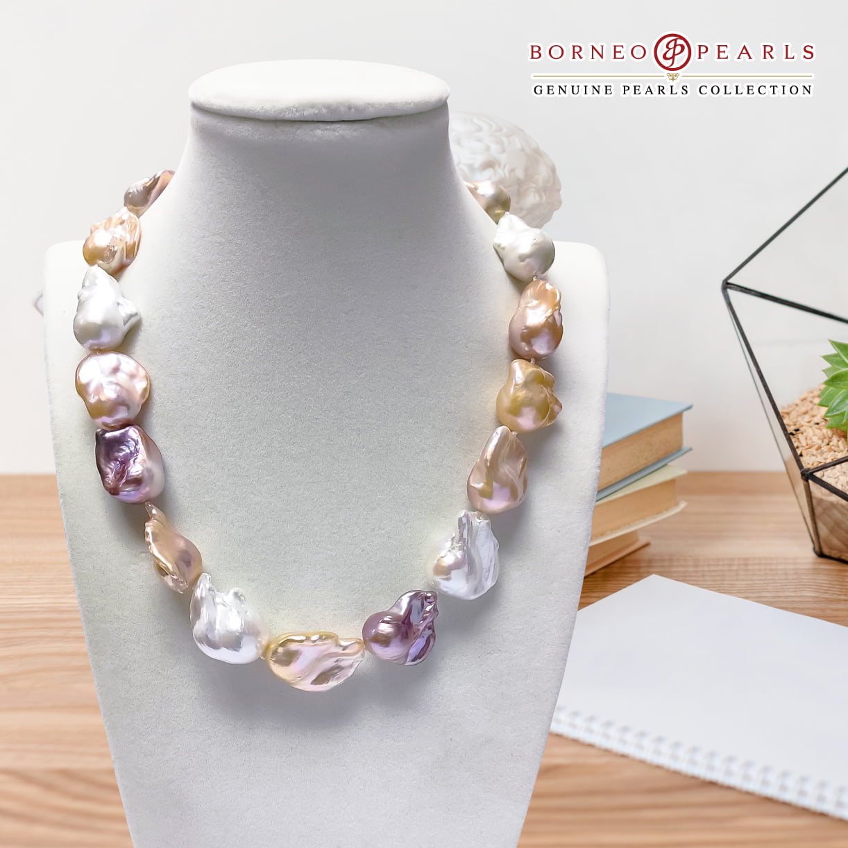 Multi Color 15- 17mm Natural Baroque Pearl Necklace