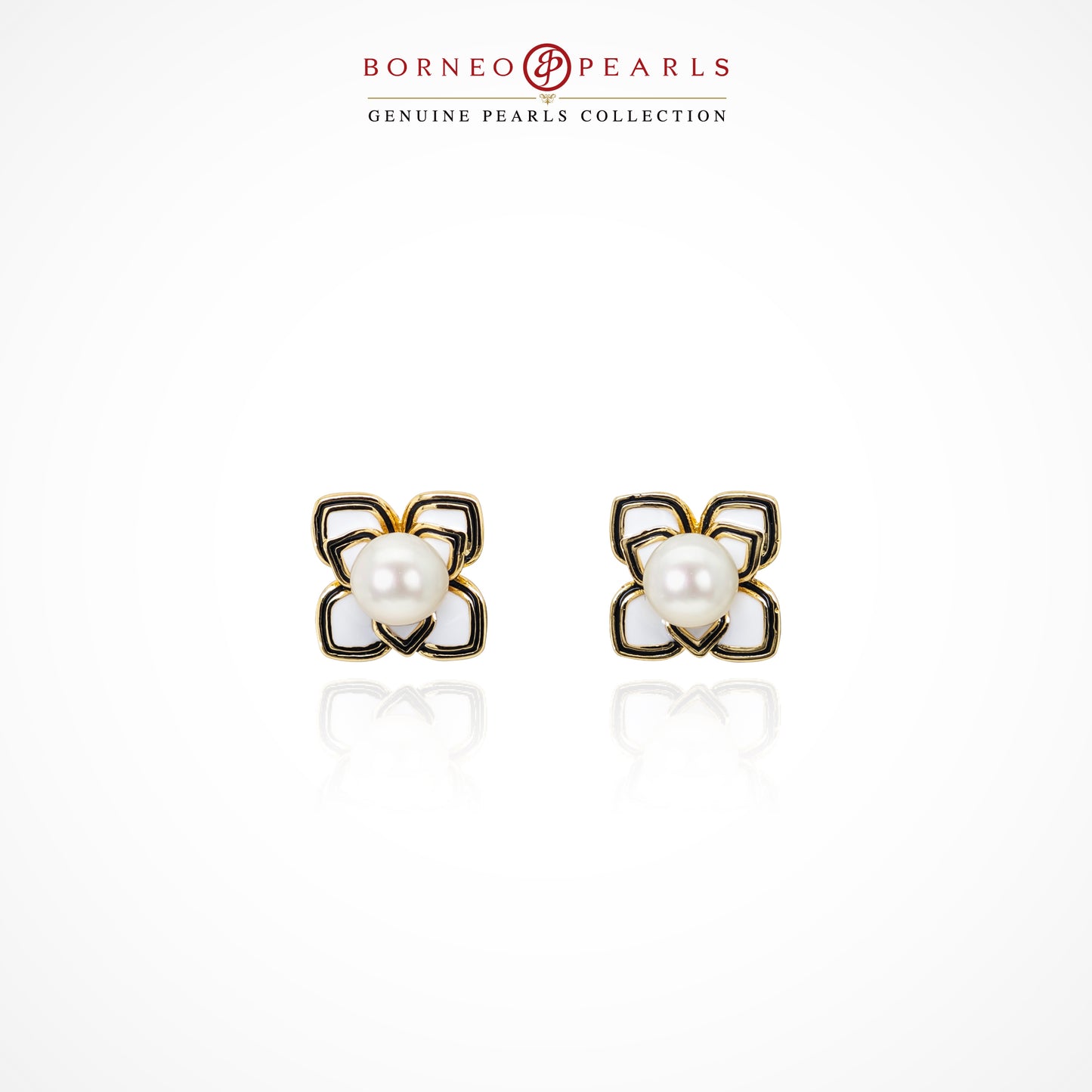 Four-Leaf Clover Pearl Earrings