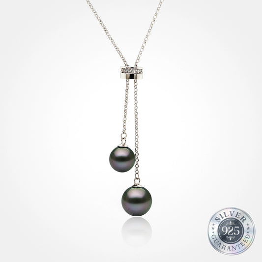 925 Silver Adjustable Round Tahitian Pearls