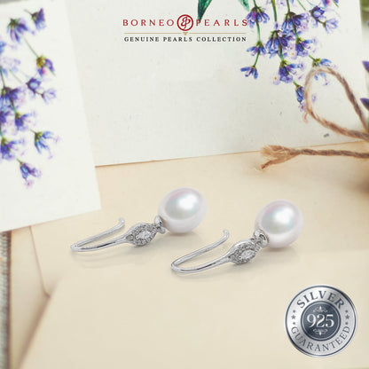 Silver Drop Pearl Earring