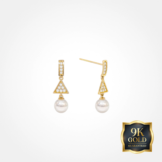 9K Gold 5mm Round Pearl Earring