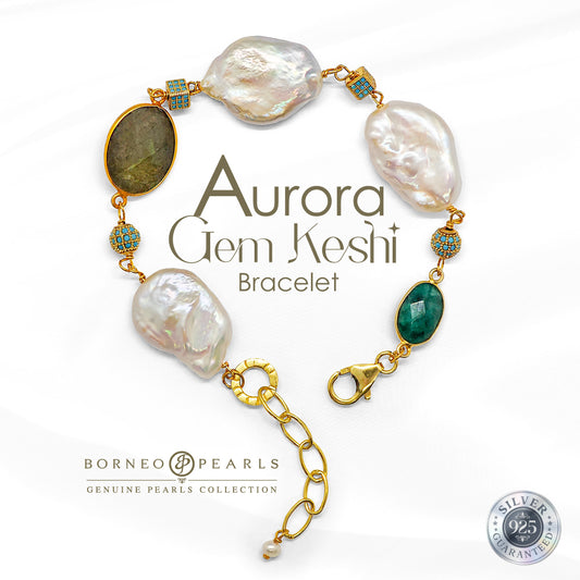 Aurora Gem Keshi Bracelet