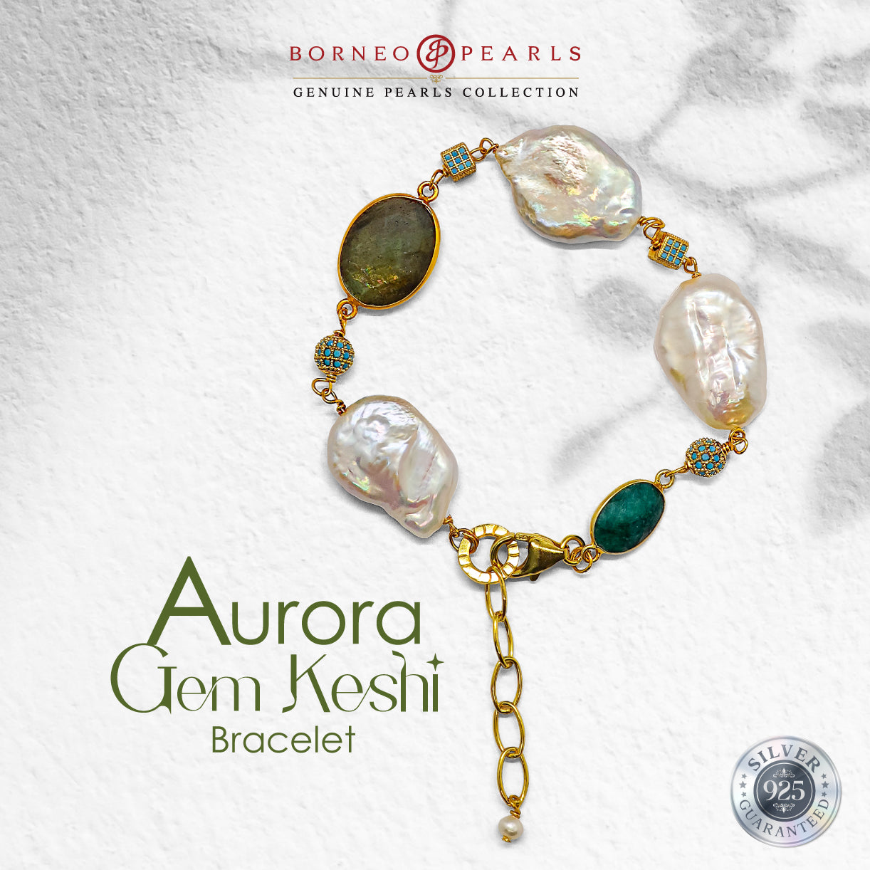 Aurora Gem Keshi Bracelet