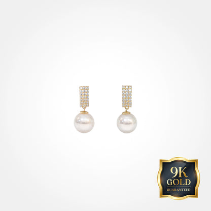 9K Gold 7mm Round Pearl Earring
