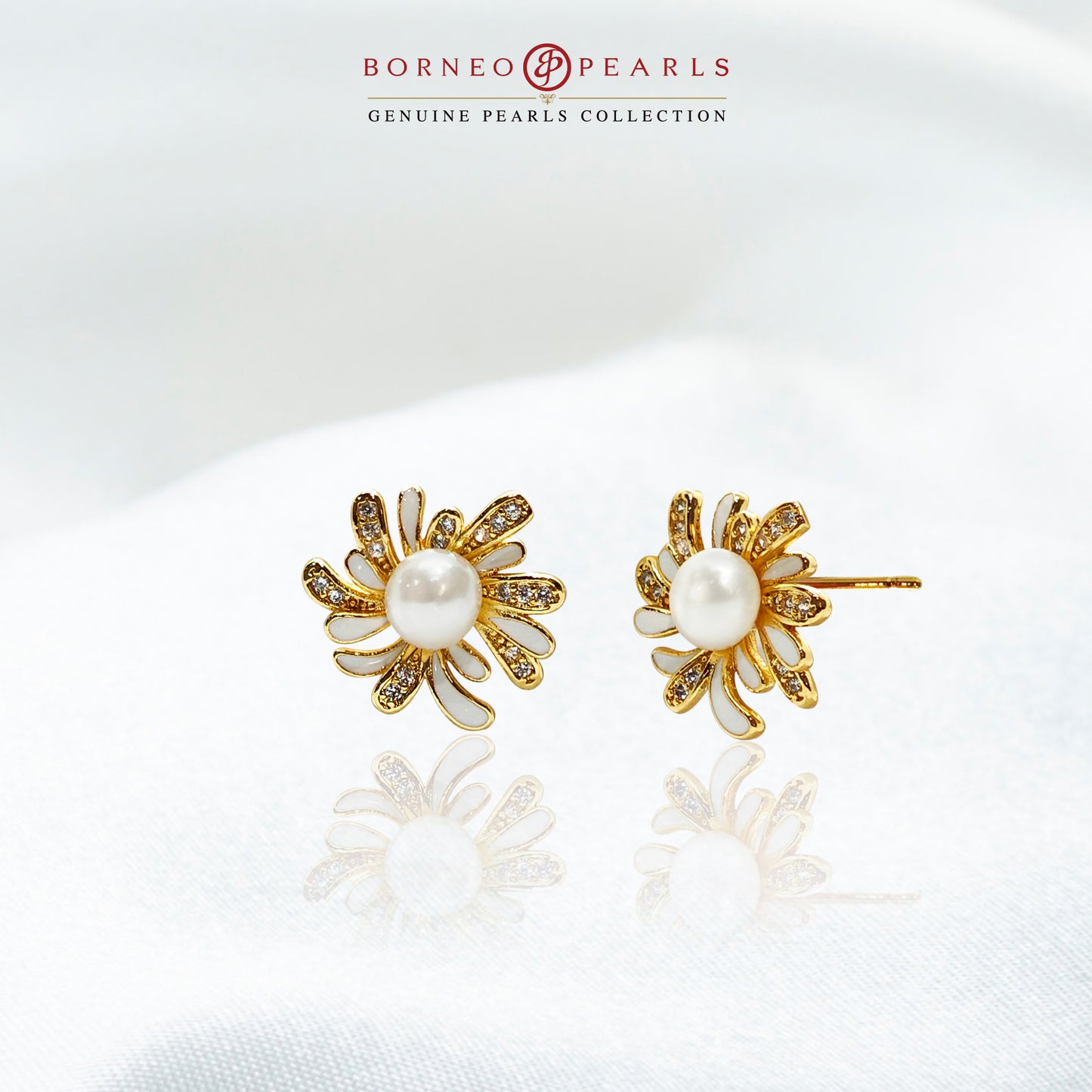 Golden Bloom Pearl Studs