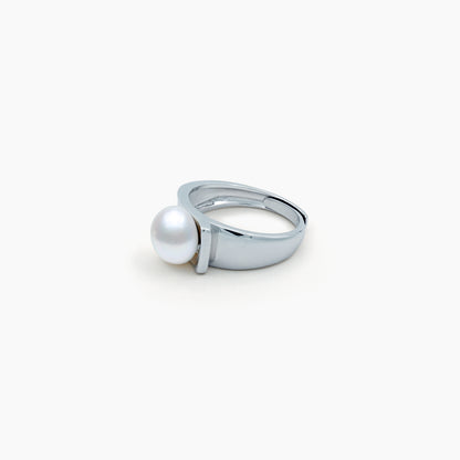 Sculpted Pearl Adjustable Ring