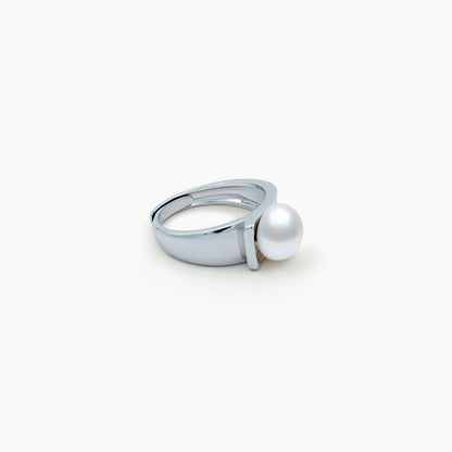 Sculpted Pearl Adjustable Ring