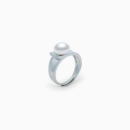 Sculpted Pearl Adjustable Ring