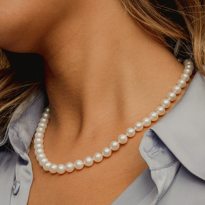 5-6mm Petite Off Round Pearl Necklace