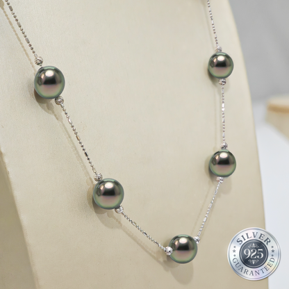 Cahaya Malam Tahitian Adjustable Pearl Necklace in 925 Silver