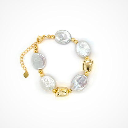 Keshi Pearl Cascade Bracelet