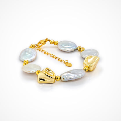 Keshi Pearl Cascade Bracelet