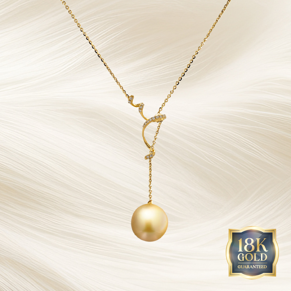 Sri Emas Golden South Sea Pearl Pendant in 18K Yellow Gold