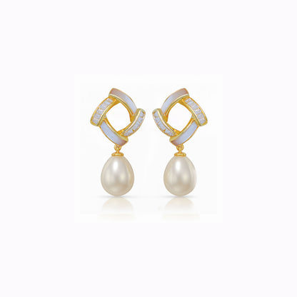 Twilight Glow 9-10mm Drop Earrings in 925 Silver