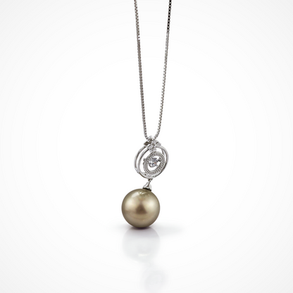 12-13mm Dancing Crystal Pendant 925 Silver