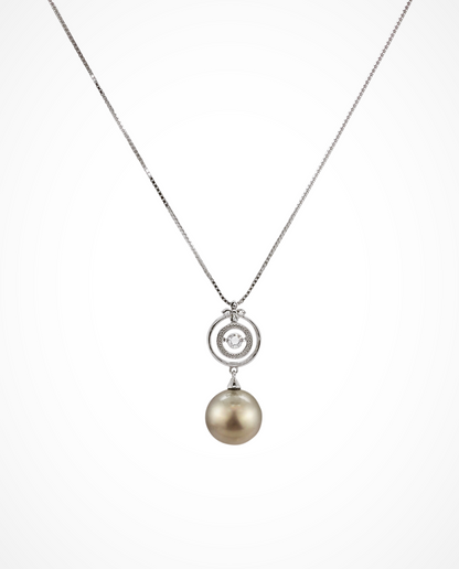 12-13mm Dancing Crystal Pendant 925 Silver
