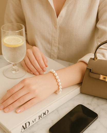 9-10mm Round Pearl Bracelet
