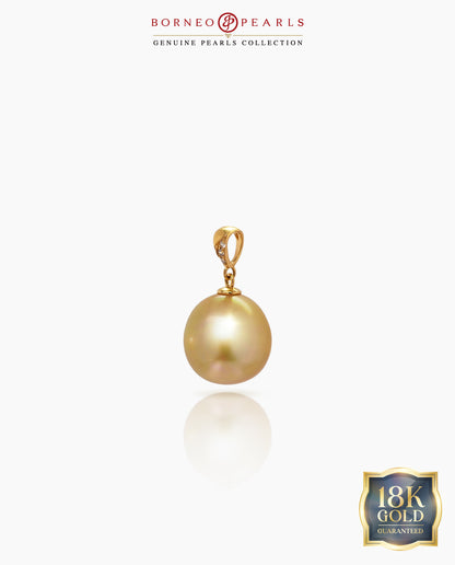 11-12mm Golden South Sea Pearl Pendant in 18k Gold