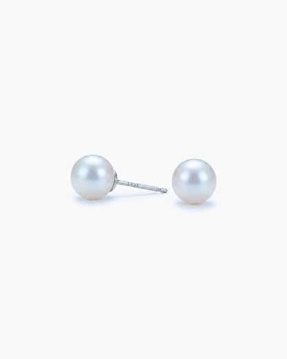 Borneo Pearls Classic Akoya Pearl Stud Earrings 6.5–7mm in 925 Sterling Silver