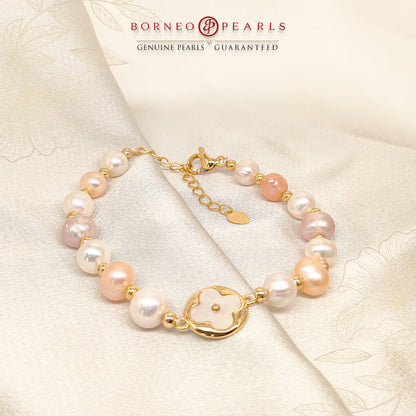 Flower Charm Pearl Bracelets