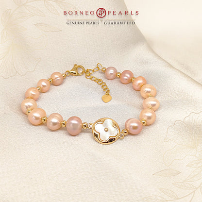 Flower Charm Pearl Bracelets