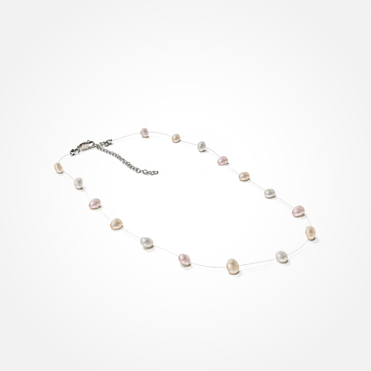 Floating Baroque Pearl Necklace