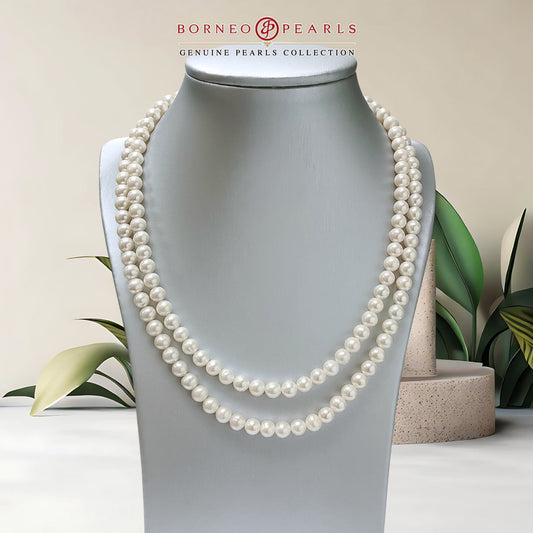 White Double Strand Pearl Necklace