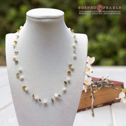 3 Strand Floating Pearl Necklace