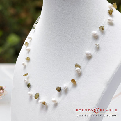 3 Strand Floating Pearl Necklace