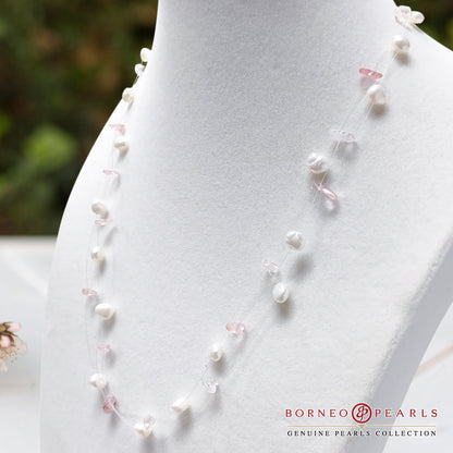 3 Strand Floating Pearl Necklace