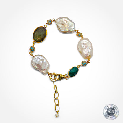 Aurora Gem Keshi Bracelet