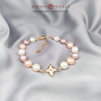 Flower Charm Pearl Bracelets