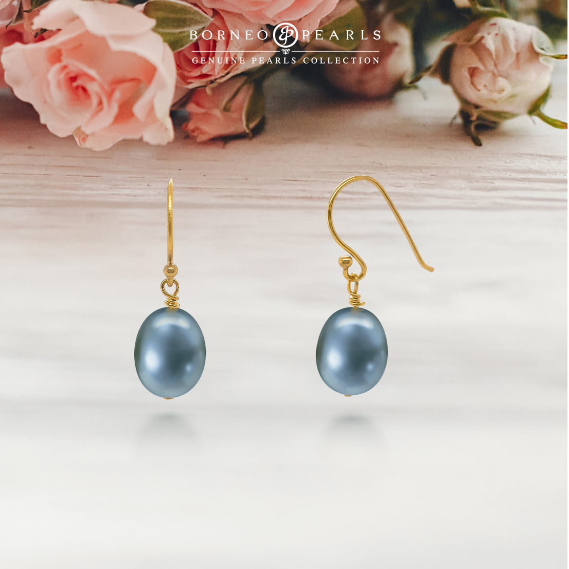 Gold Platted Pearl Drop Hook Earrings