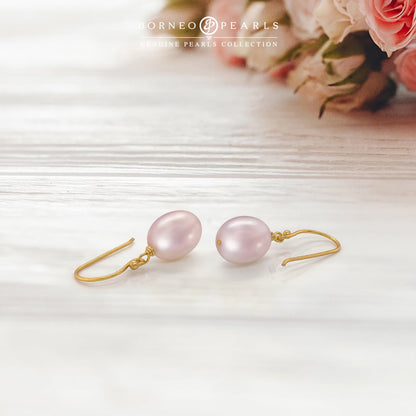 Gold Platted Pearl Drop Hook Earrings