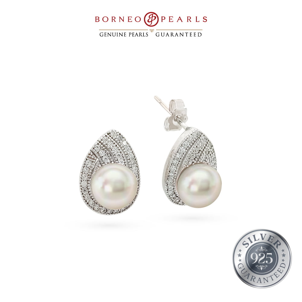 925  Silver Pearl Earring & Pendant Set - ELEGANCE