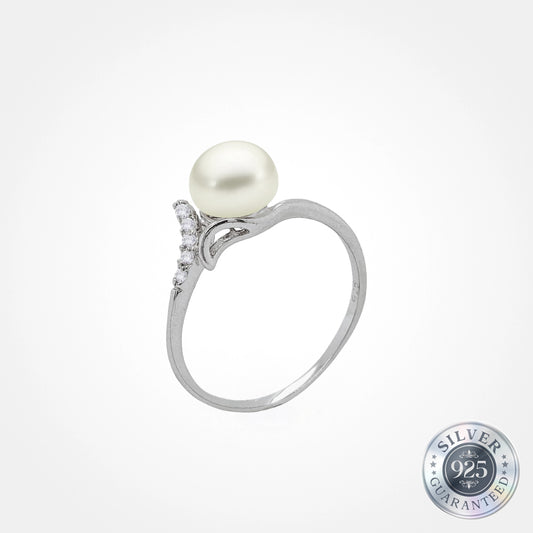 925 Silver Delicate Pearl Ring