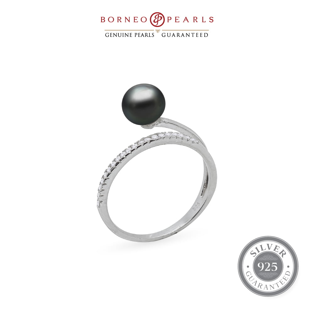 Stunning  925 Silver Pearl Rings with Zirconia Stones