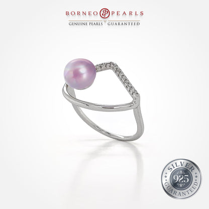 Glitz & Glam Pearl Ring in 925 Silver