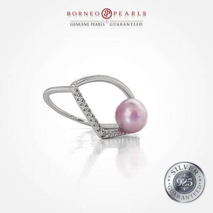 Glitz & Glam Pearl Ring in 925 Silver