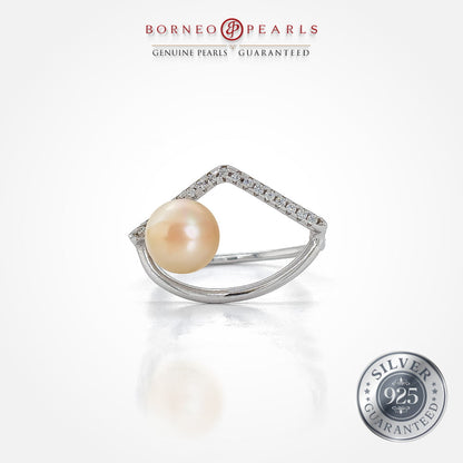 Glitz & Glam Pearl Ring in 925 Silver