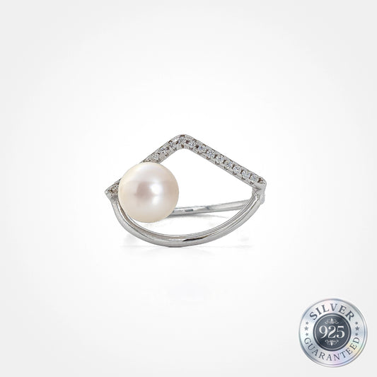925 Silver Glitz & Glam Pearl Ring