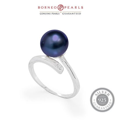 Classic Genuine 925 Silver Pearl Ring