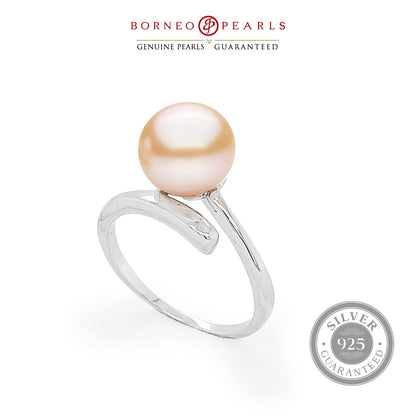 Classic Genuine 925 Silver Pearl Ring