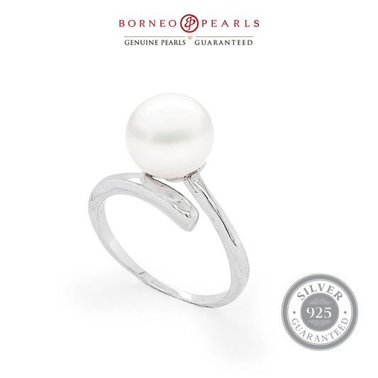 Classic Genuine 925 Silver Pearl Ring