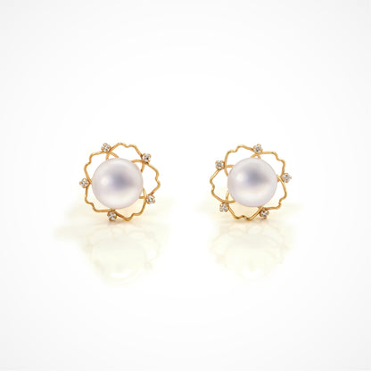 18K Gold Akoya Pearl Earrings