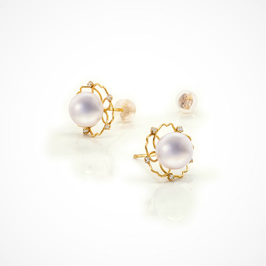 18K Gold Akoya Pearl Earrings