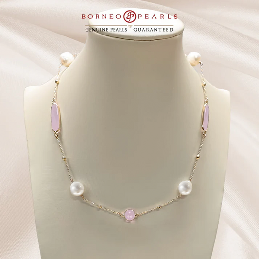 Dazzling Raya Exclusive Pearl with Crystal Stones Short Necklace