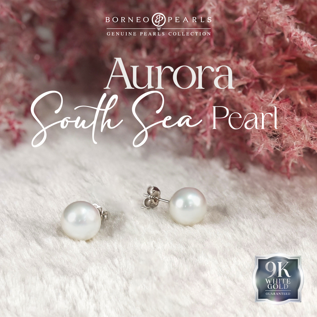 12-13mm Aurora South Sea Pearl in 9k White Gold