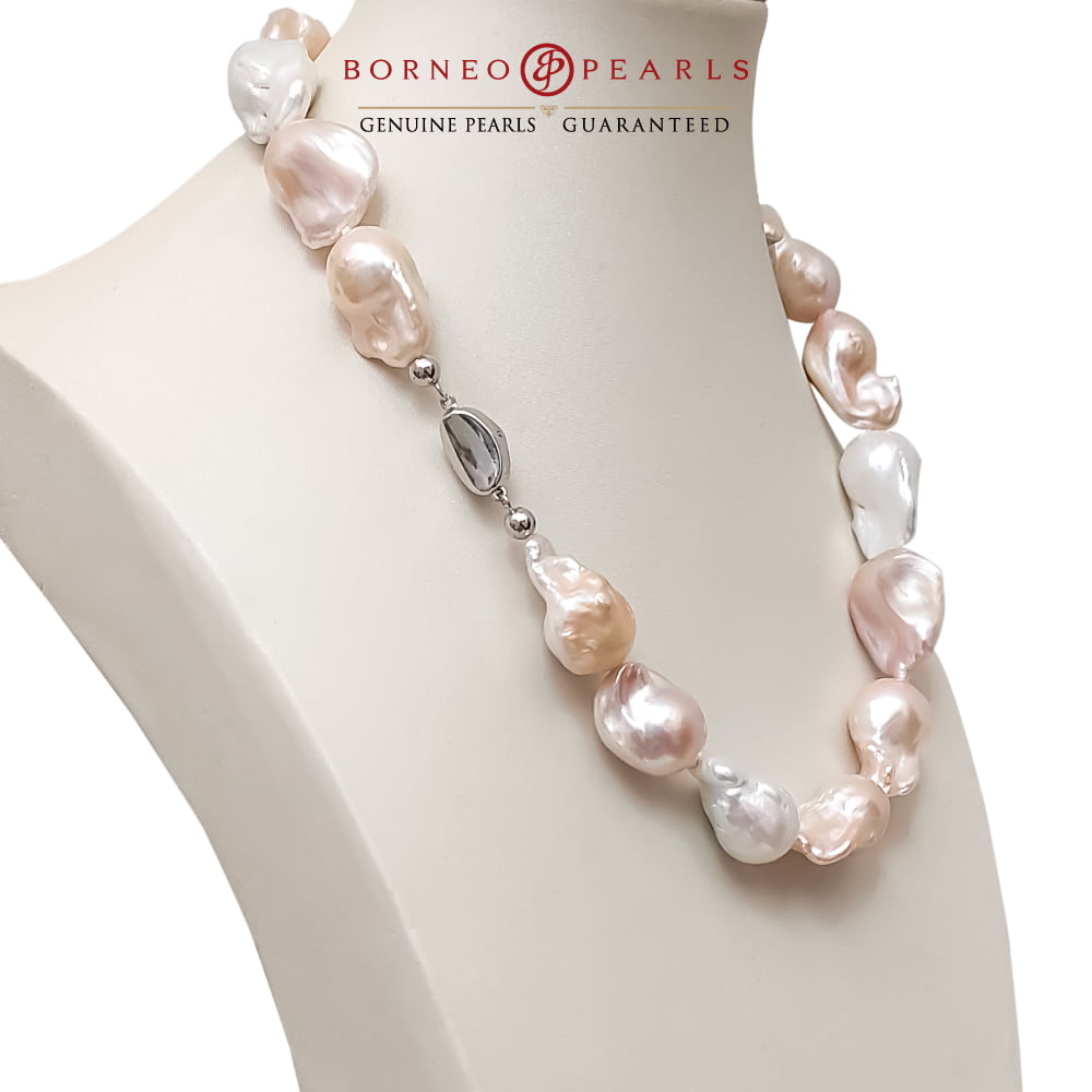 Multi Color Natural Baroque Pearl Necklace