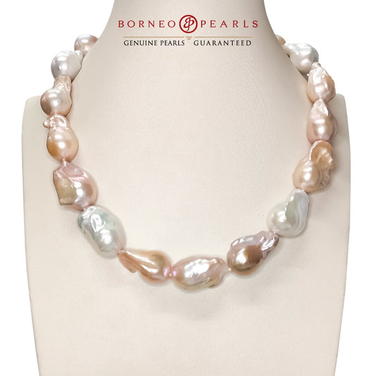 Multi Color Natural Baroque Pearl Necklace